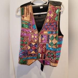 VINTAGE Spenser Jeremy Sequin Silk west Aize L